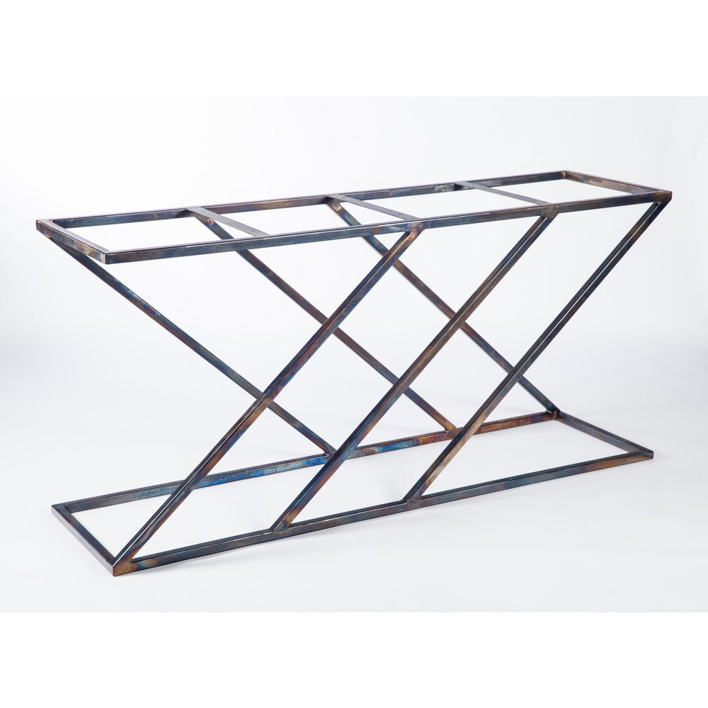Carter Console Table with Hammered Copper Top